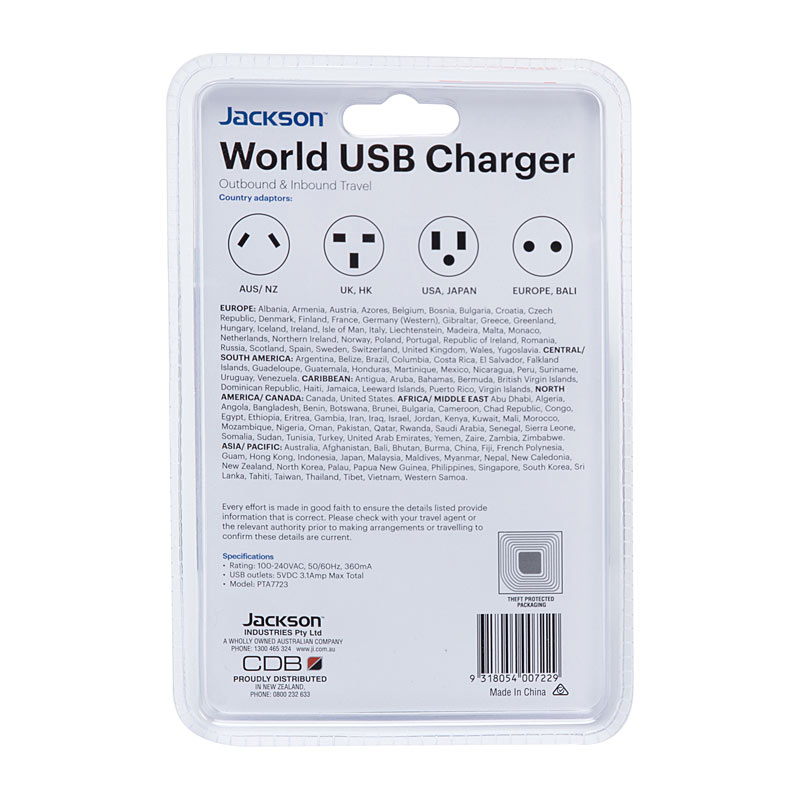 Jackson Worldwide USB Charger