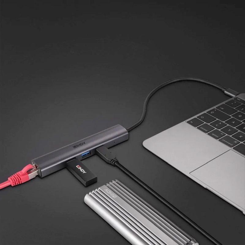 Lindy USB 3.2 Hub with gb Eth