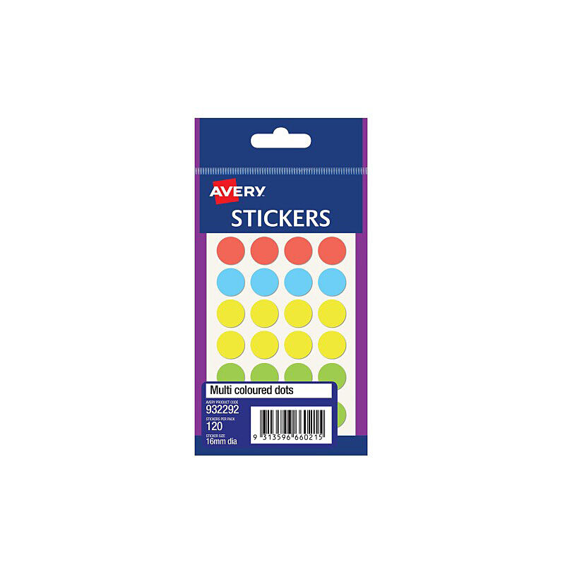 AVERY MULTI DOTS 16MM PK120