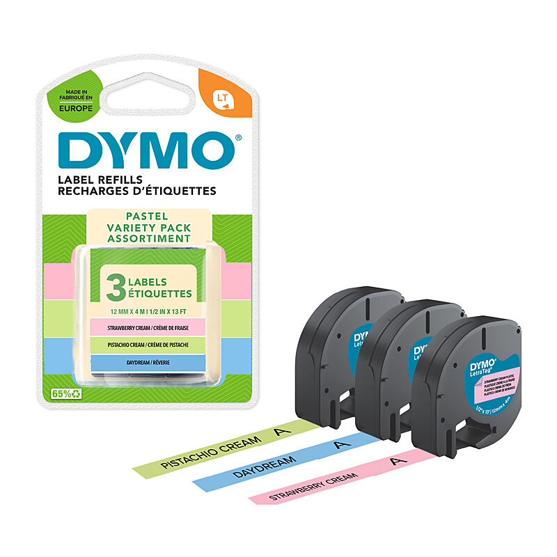 Dymo LT Tape Ast Pastel Pk3