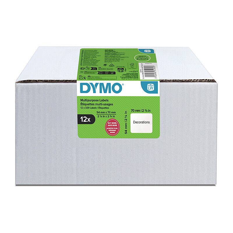 Dymo LW Multi Lbl 54x70mm Pk12