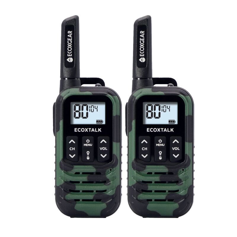 EcoX UHF 0.5W 2 Pk Blk/GrnCamo