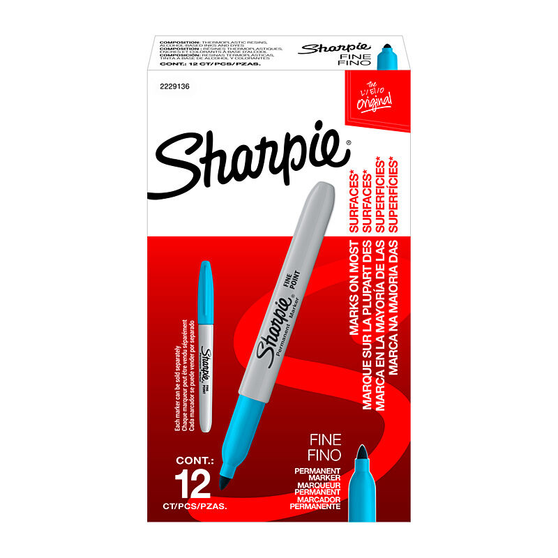 Sharpie Fine Perm Mrk Trq Bx12