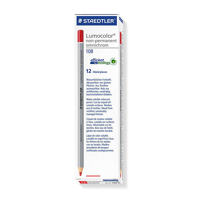 STAED NONPERM PENCIL RED BX12