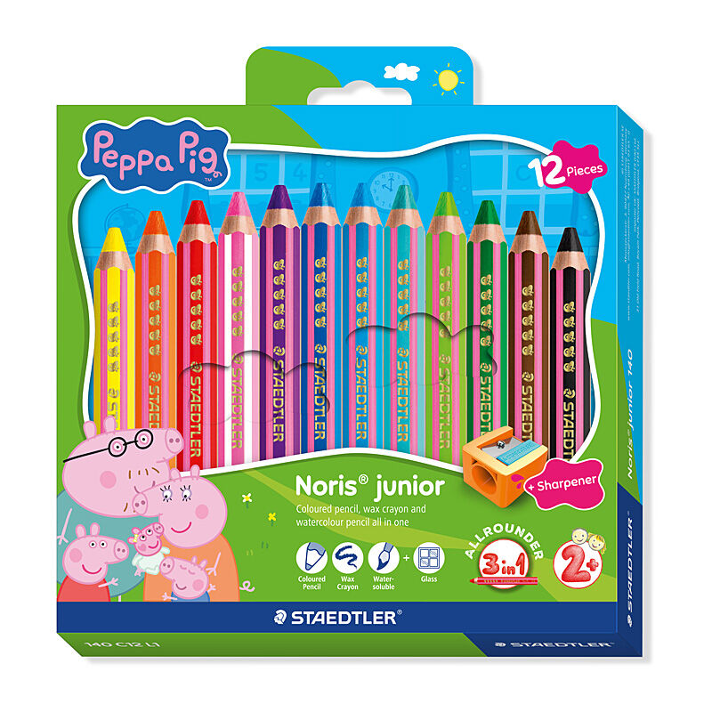 ST Peppa Pig 3in1 Pencils Pk12