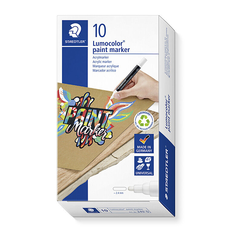 Staed Lumo Paint Mrkr Wht Bx10