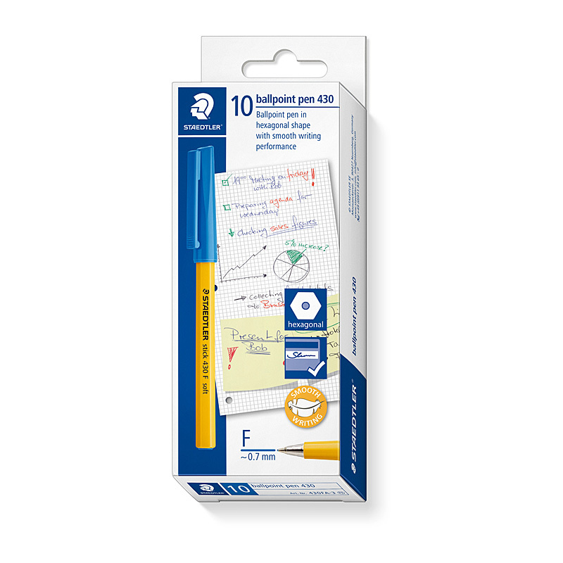Staed Ballpoint430 Fn Blu Bx10
