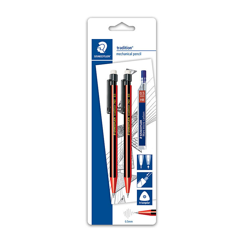 STAED 763 MECH PENCIL0.5MM 2PK