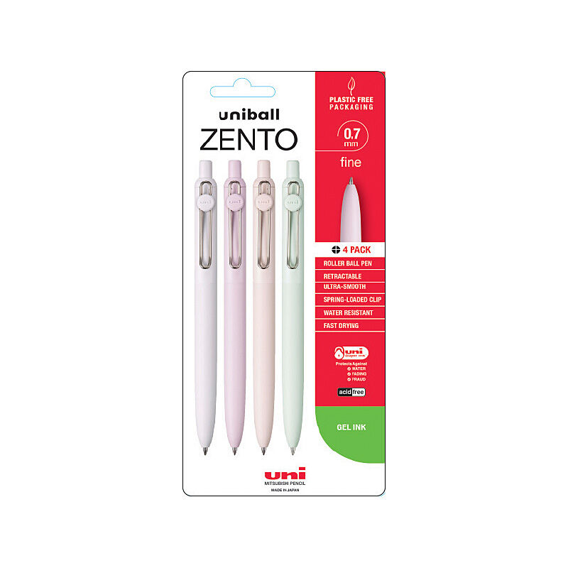 UNI ZENTO LIQGEL 0.7MM 4PK BK