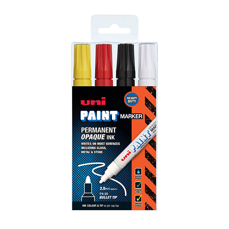 uni Paint Mrk PX20 Ast Ind Pk4